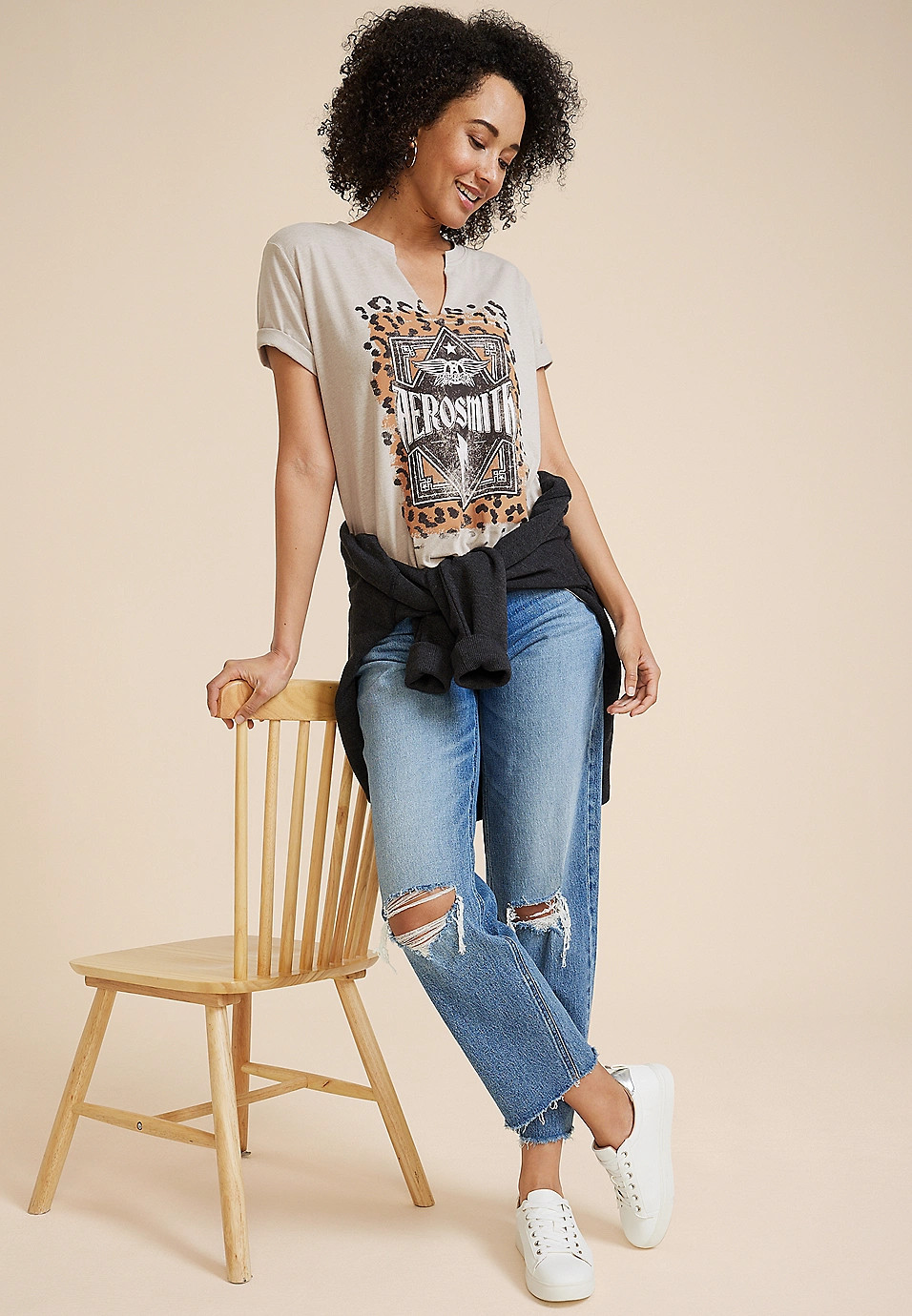 Aerosmith Oversized Fit Graphic Tee | Maurices