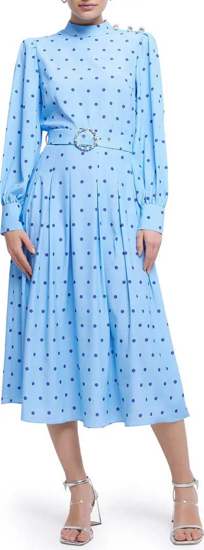 Polka Dot Belted Long Sleeve Dress | Nordstrom