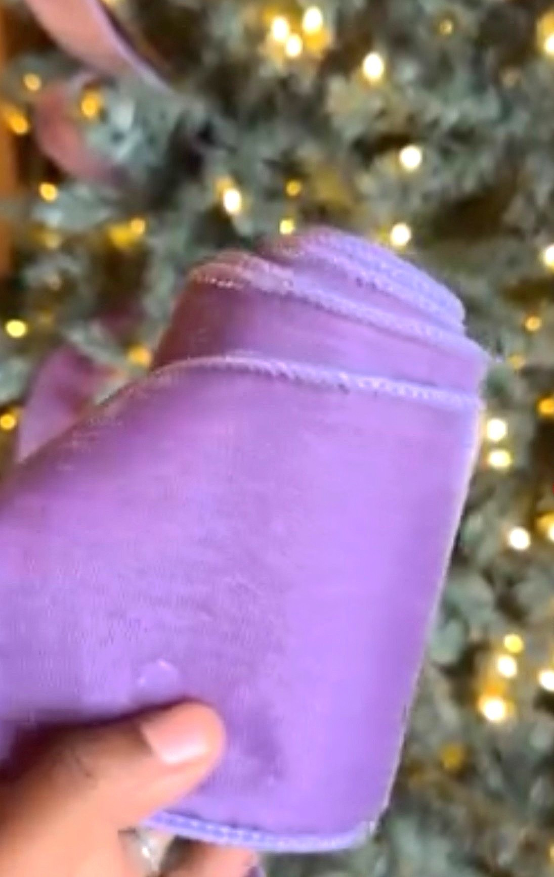 The violet velvet ribbons you need for your Christmas tree this year. So plushy and vibrant and gorgeous. If you’re going for a brighter look for your decor, this ribbon is for you. It’s 4 inches wide and wired, so you can create beautiful cascading loops and waves down your tree or in your wreath. Think of a beautiful loopy bow at the top or bottom of your wreath or staircase swags. Amazing!

#LTKSeasonal #LTKHome #LTKmomlife