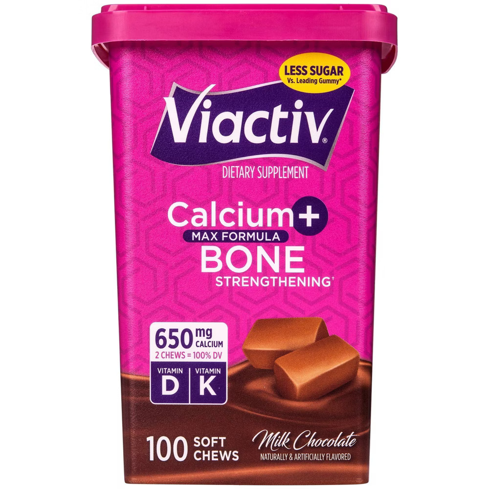 Viactiv Calcium Supplement Plus Vitamin D Soft Chews - Milk Chocolate - 100ct | Target