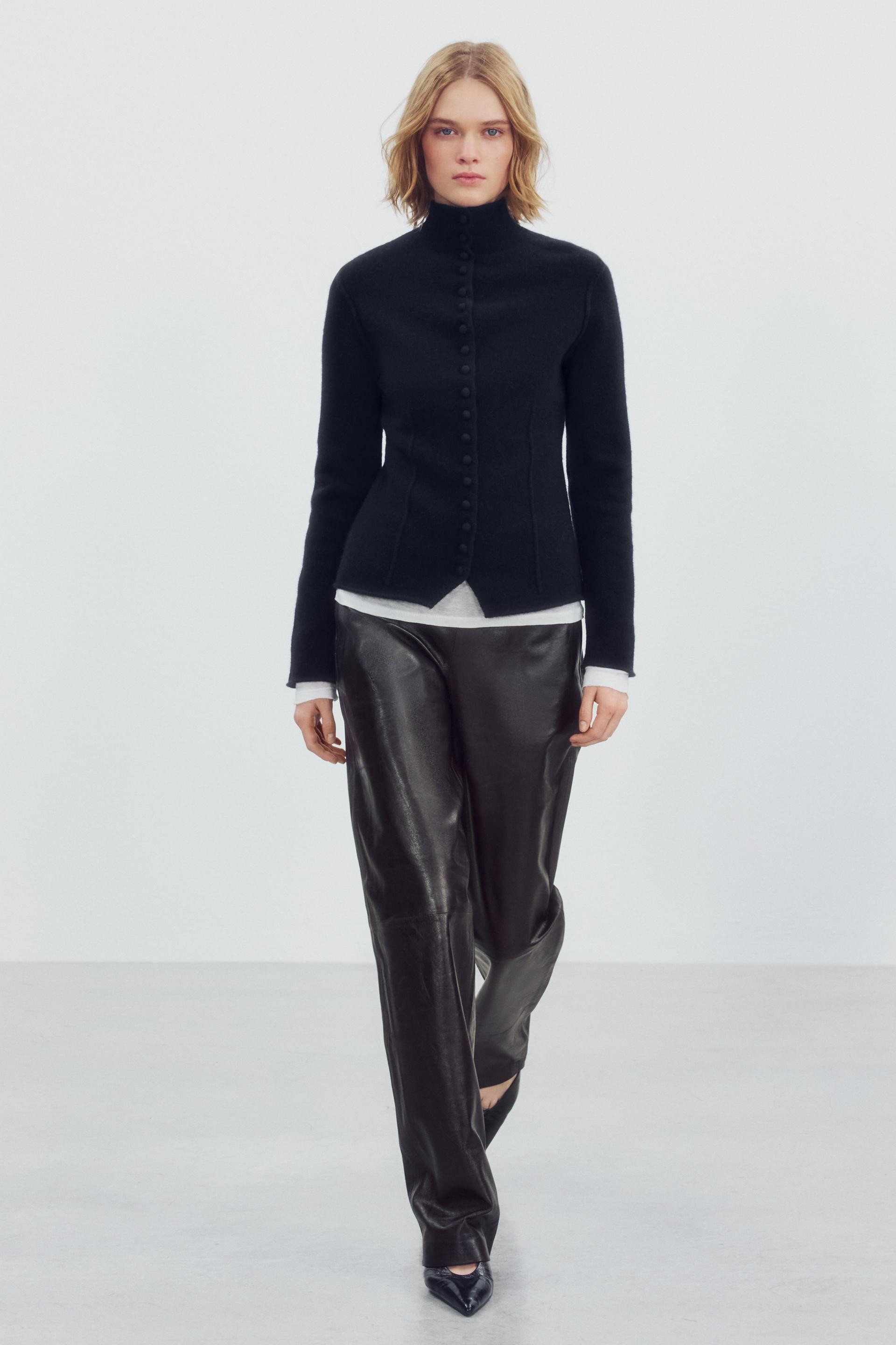 100% WOOL HIGH-NECK JACKET | Zara US