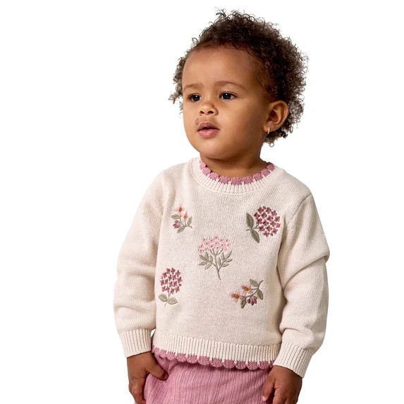 Modern Moments by Gerber Toddler Girl Textural Sweater, Sizes 12 Months - 5T | Walmart (US)