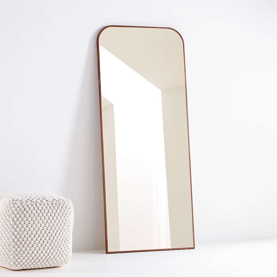 Edge Walnut Arch Floor Mirror | Crate & Barrel