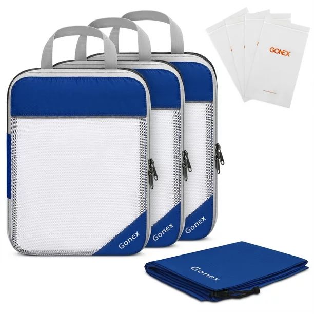 Gonex Practical Compression Packing Cubes Set, Travel Suitcase Luggage Organizer 3pcs+ Shoe Bag+ ... | Walmart (US)
