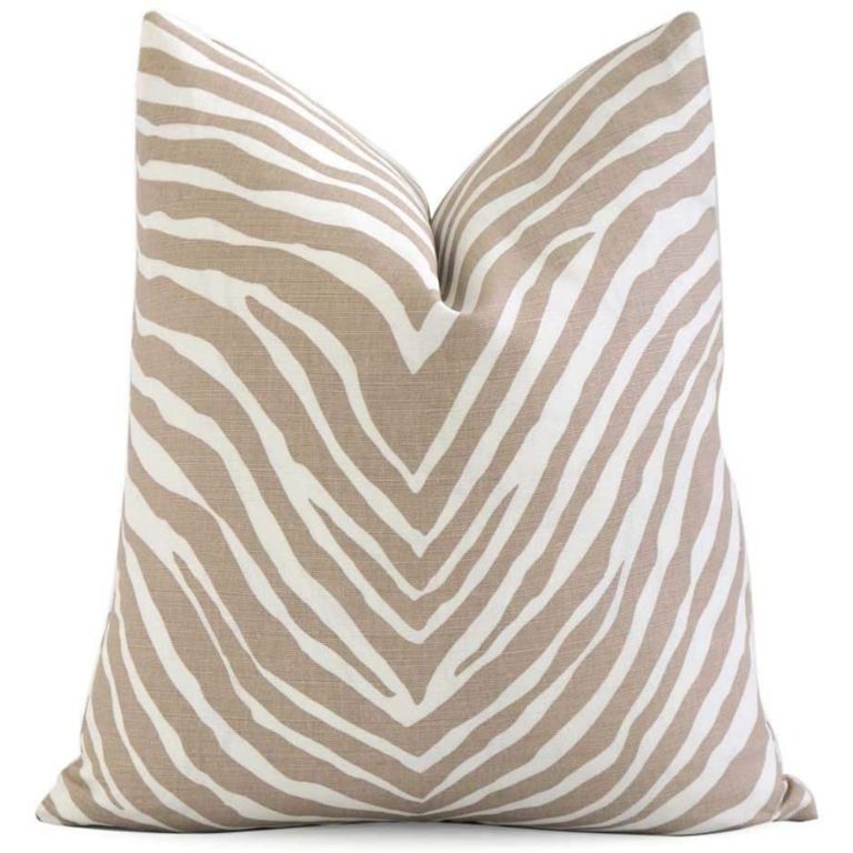 Zebra Natural Pillow Cover with Zipper Square Euro Sham or Lumbar Pillow Cushion Cover Pillow Cas... | Walmart (US)