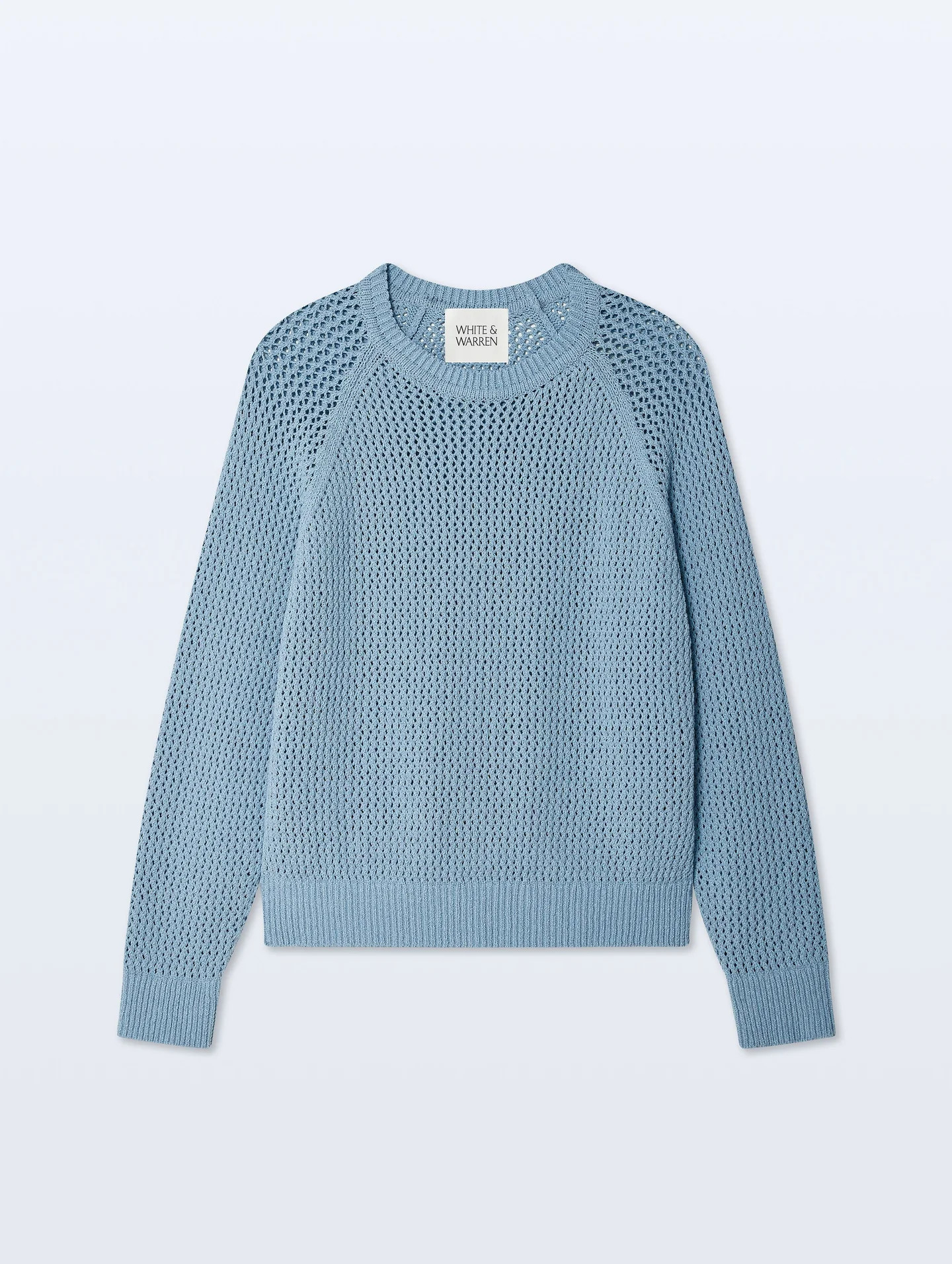 Fine Cotton Boucle Mesh Sweatshirt | White and Warren