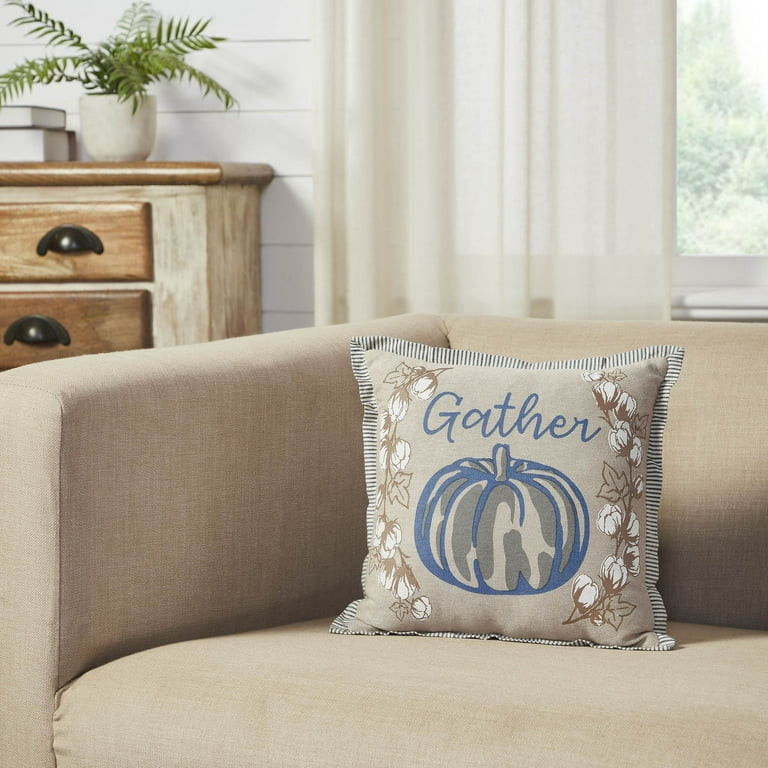 VHC Brands Ashmont Fall Throw Pillow, Decorative Harvest Pumpkin Accent, 100% Cotton Shell | Walmart (US)