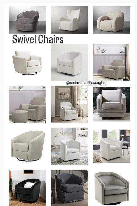 Swivel chairs ideas at Modern Farmhouse Glam. We love having comfortable swivel chairs in our Conversation Area and our bedroom  

#LTKhome #LTKsalealert