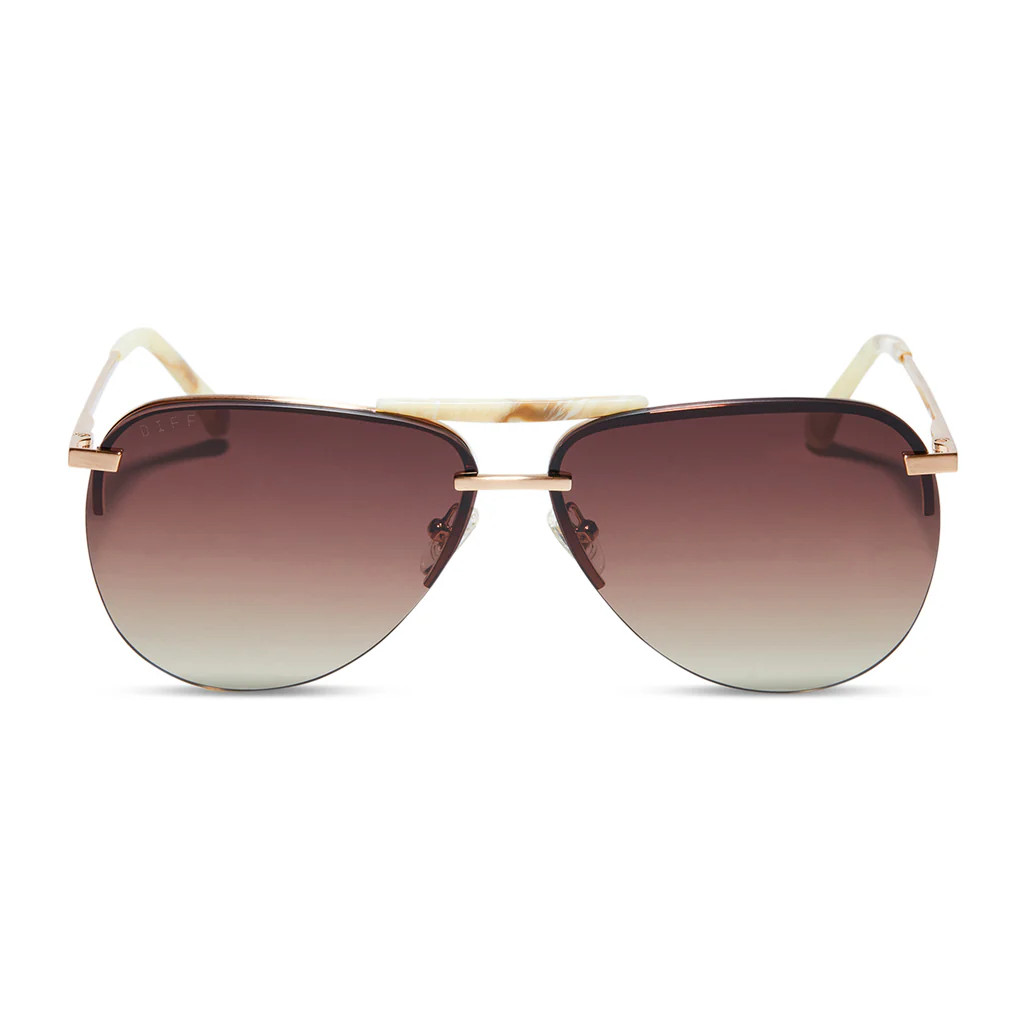 TAHOE - BRUSHED GOLD + BROWN GRADIENT POLARIZED SUNGLASSES | DIFF Eyewear