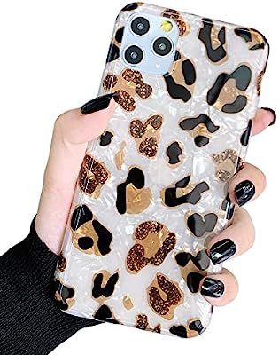 J.west Case for New iPhone 11 Pro Max Luxury Sparkle Bling Translucent Leopard Print Soft Silicon... | Amazon (US)