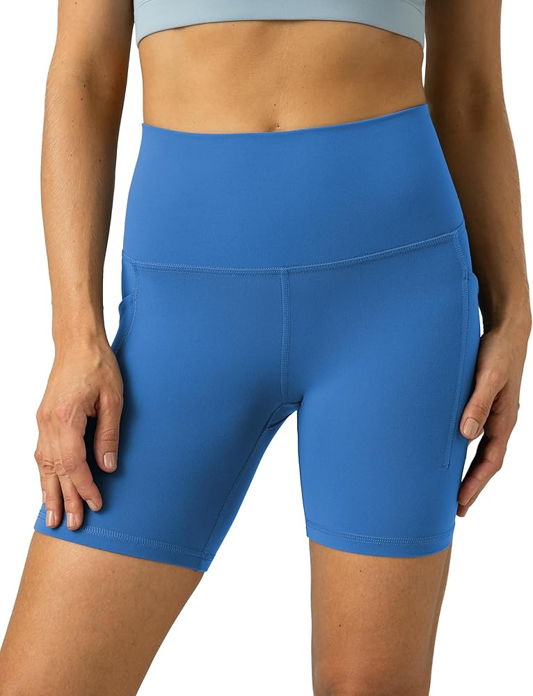 Colorfulkoala Women's Dreamlux Biker Shorts with Pockets 6" Inseam High Waisted Workout Gym Yoga ... | Amazon (US)