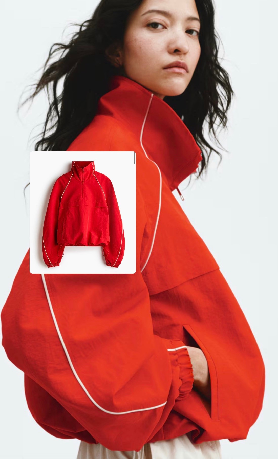 H&M red windbreaker jacket. This will probably sell out fast! New arrivals, spring trends, outfit, summer.

#LTKootd