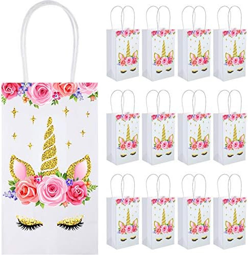 SATINIOR Unicorn Party Favor Bags, Unicorn Party Goodie Treat Gift Candy Bags with Handle for Uni... | Amazon (US)