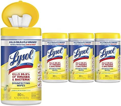 Lysol Disinfectant Wipes, Multi-Surface Antibacterial Cleaning Wipes, For Disinfecting and Cleani... | Amazon (US)