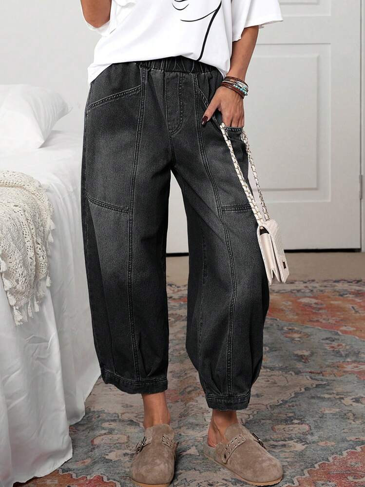 EMERY ROSE Women's Pocket Tapered Loose Casual Versatile Jeans | SHEIN