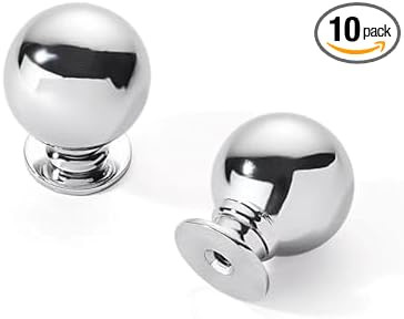 10 Pack 1-1/4 Inch Soild Polished Chrome Cabinet Knobs Large Heavy Duty Drawer Knobs Kitchen Cabi... | Amazon (US)