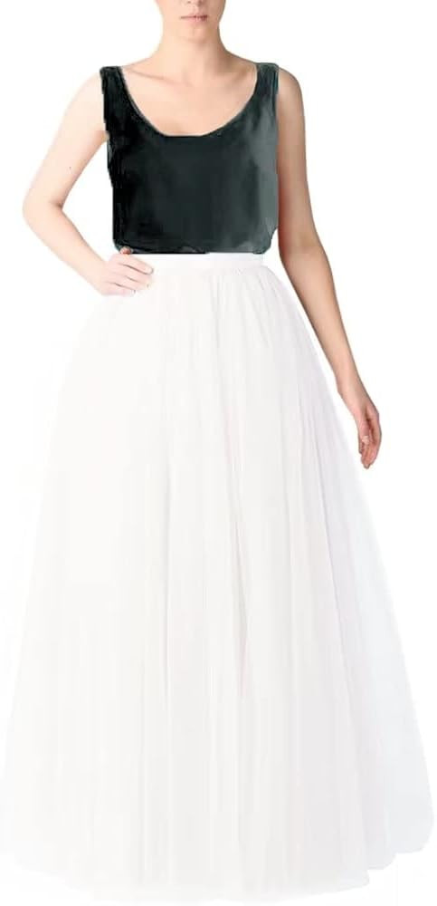 WDPL Wedding Planning A-line Maxi Long Tulle Skirt for Women Foor Length Evening Party Skirts | Amazon (US)