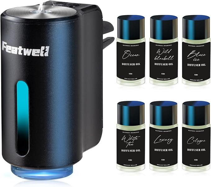 Featwell Car Air Freshener, Three Adjustable Modes Intelligent Car Aroma Diffuser, Rechargeable C... | Amazon (US)