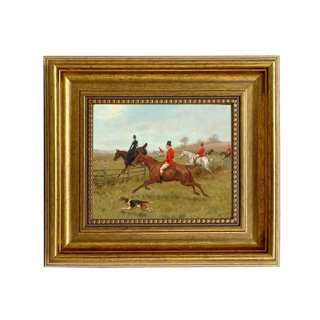 Schooner Bay Co. - Thomas Blinks The Chase 8 x 10” Oil Painting Print on Canvas Gold Frame Home... | Amazon (US)