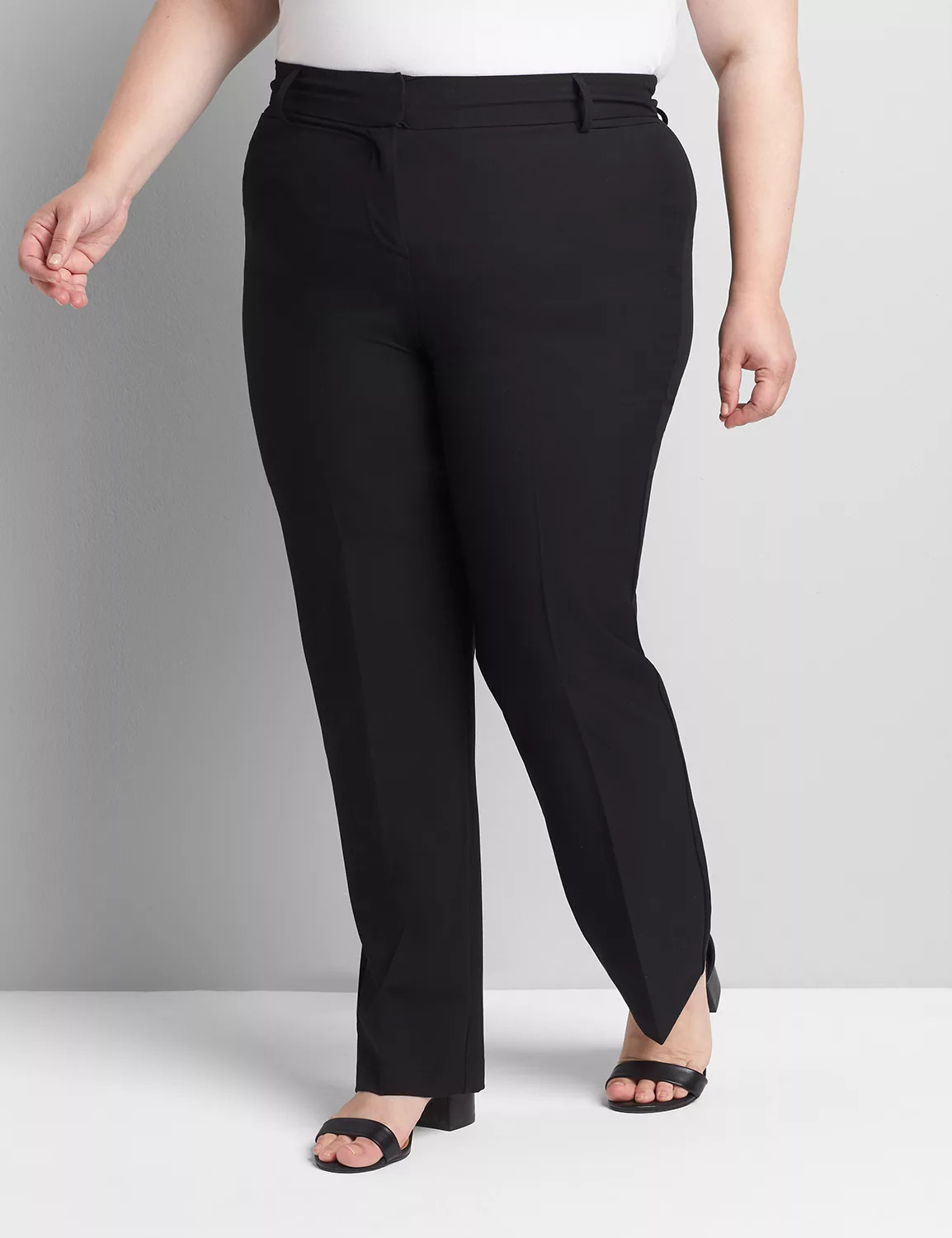 Lane Bryant Women's Straight Fit Perfect Drape Straight Pant 18P Black | Lane Bryant (US)