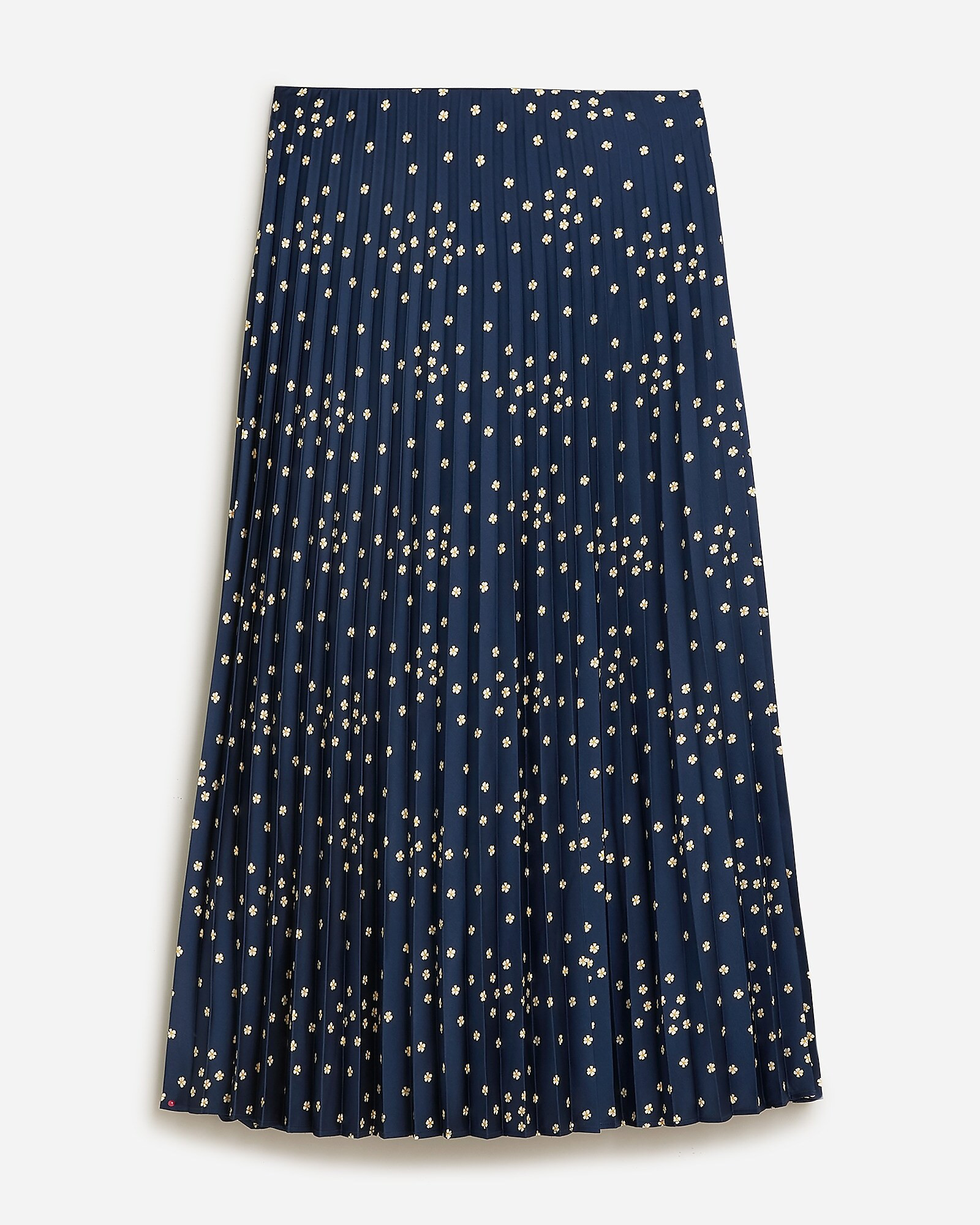 Pleated pull-on luster charmeuse midi skirt in tiny blooms print | J. Crew US