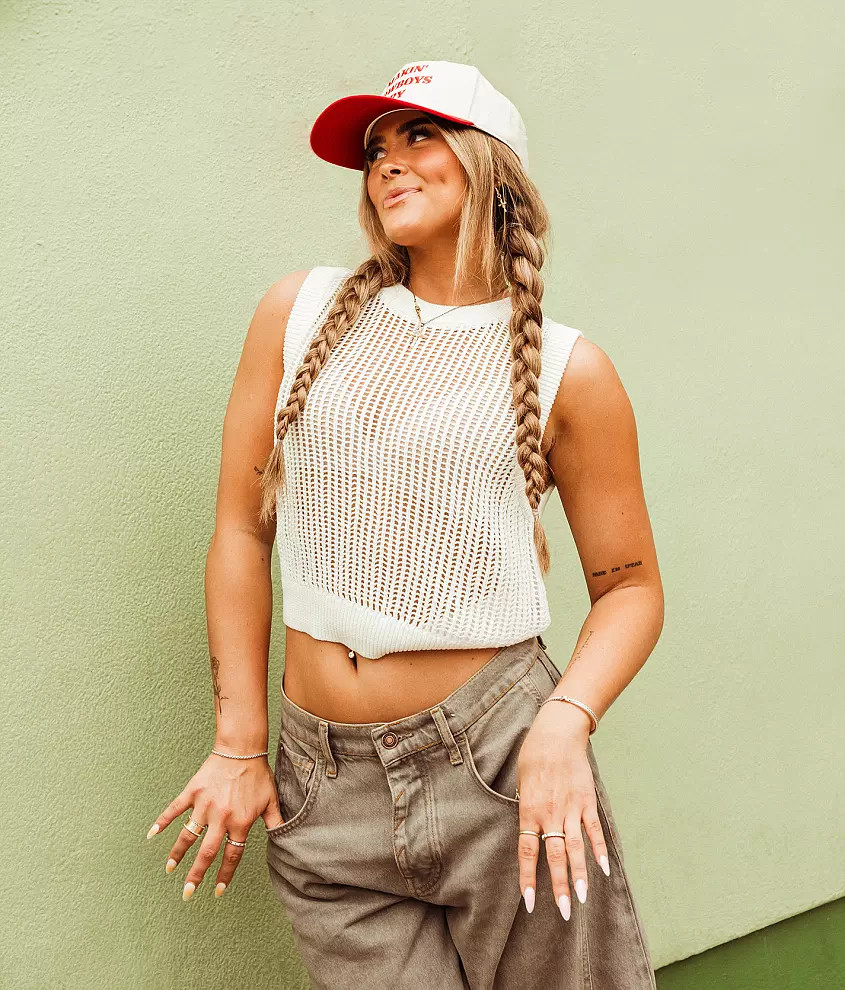 Cropped Sweater Tank Top | Buckle