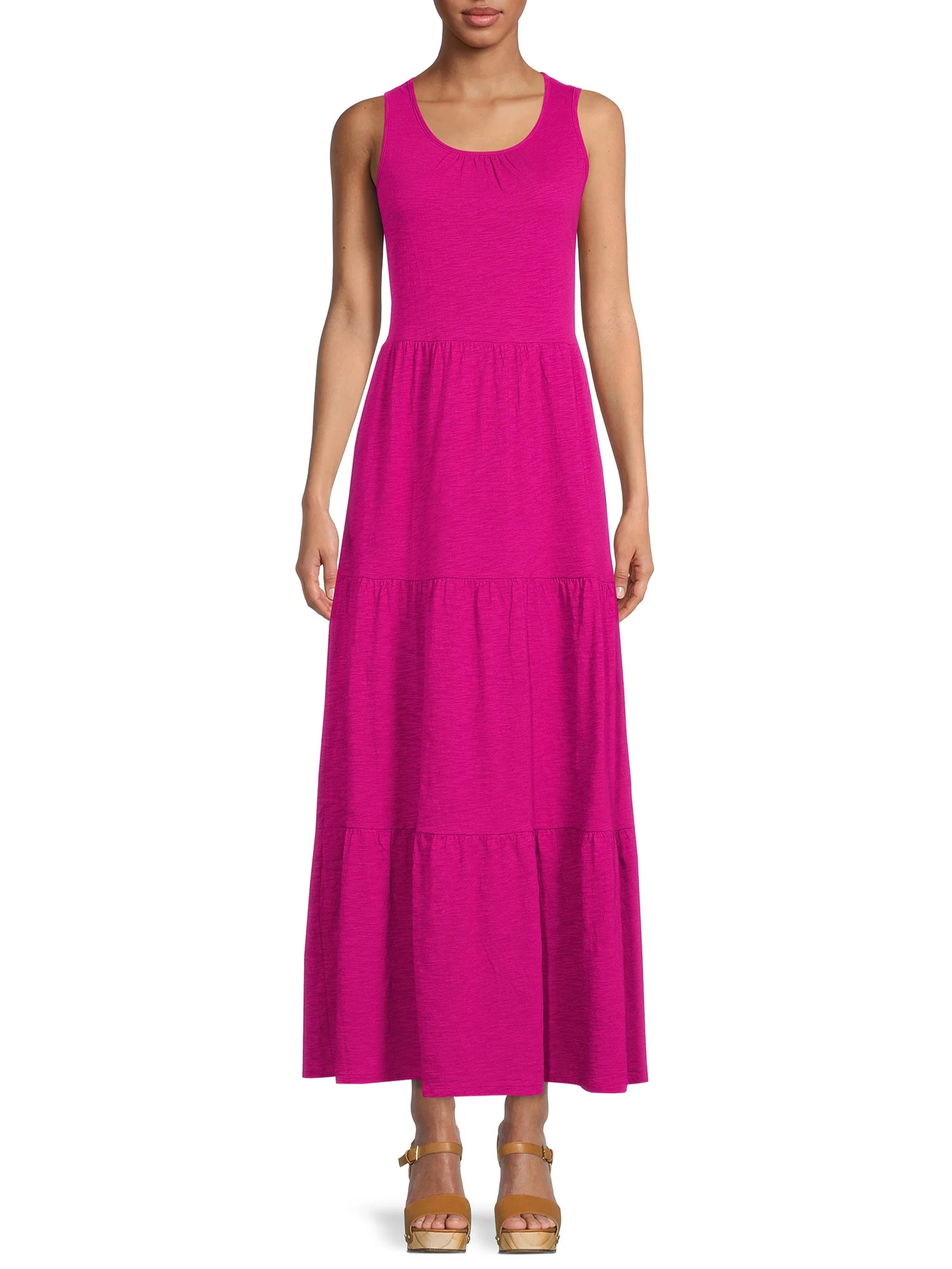 Time and Tru Women's Sleeveless Tiered Maxi Dress - Walmart.com | Walmart (US)