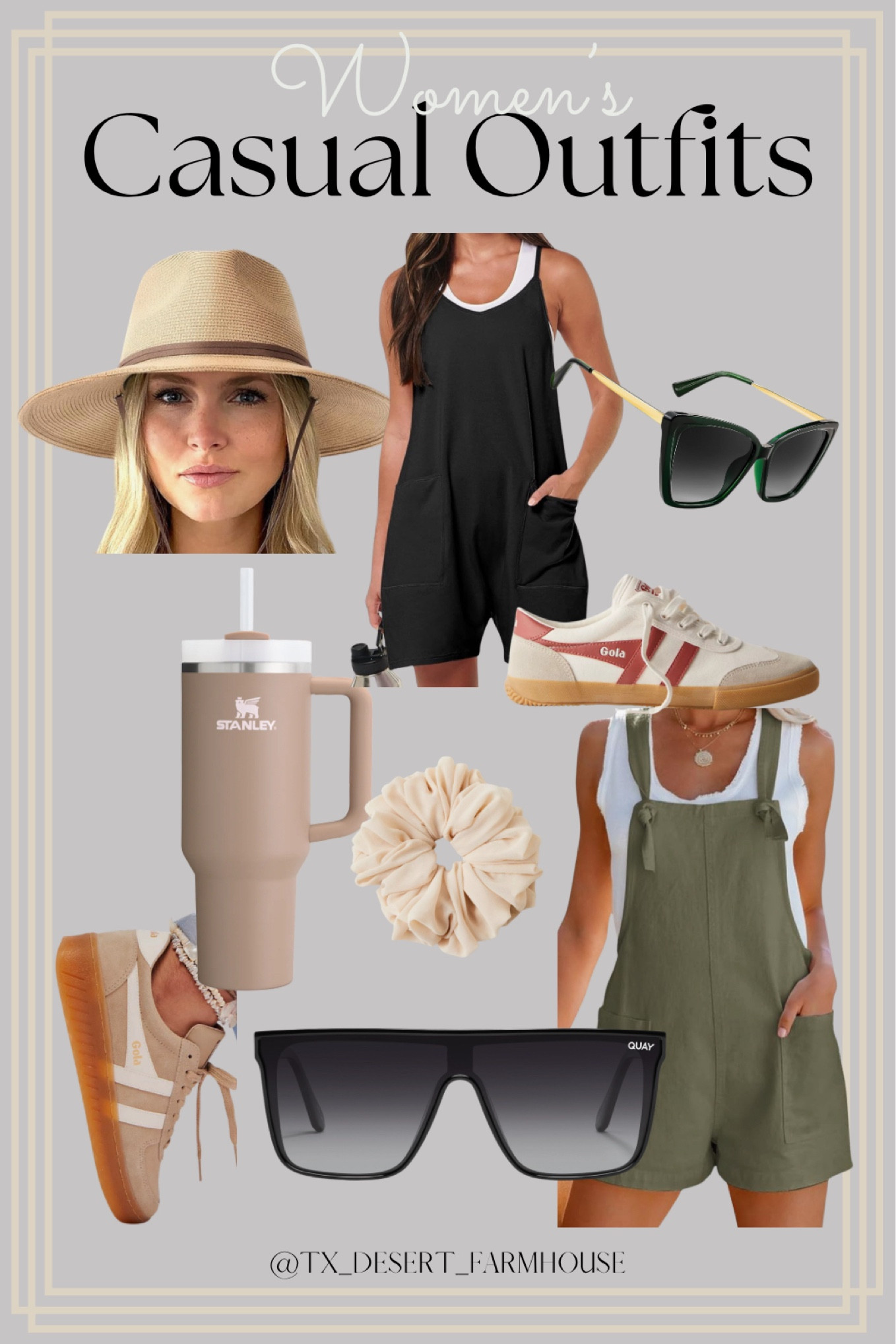 Women’s Casual Outfits 

ANRABESS Womens Summer Casual Sleeveless Romper Loose Spaghetti Strap Shorts Overalls Jumpsuit with Pockets 2024 Clothes

Women's Summer Casual Sleeveless Rompers Loose Spaghetti Strap Denim Shorts Overalls Jumpsuit with Pockets

FURTALK Womens Summer Straw Sun Hats Wide Brim Panama Fedora Beach Hat with Wind Lanyard UPF 80+

THE ALMOND ROSE QUENCHER H2.0 FLOWSTATE™ TUMBLER | 40 OZ

Gola Badminton Court Sneakers

Grandslam Suede Sneakers

Chiffon Jumbo Scrunchie

Quay Women's Nightfall Flat Top Shield Sunglasses

FEISEDY Trendy Polarized Women Sunglasses, Retro Womens Square Cat Eye Sun Glasses B4134

#momoutfit #casualwear #romper #hat #scrunchie #sneakers #tennisshoes #sunglasses #stanley #weekendfit #traveloutfit #soccermom #soccermomoutfit #saturdaycasual #casualoutfit

#LTKStyleTip #LTKFindsUnder50 #LTKOver40