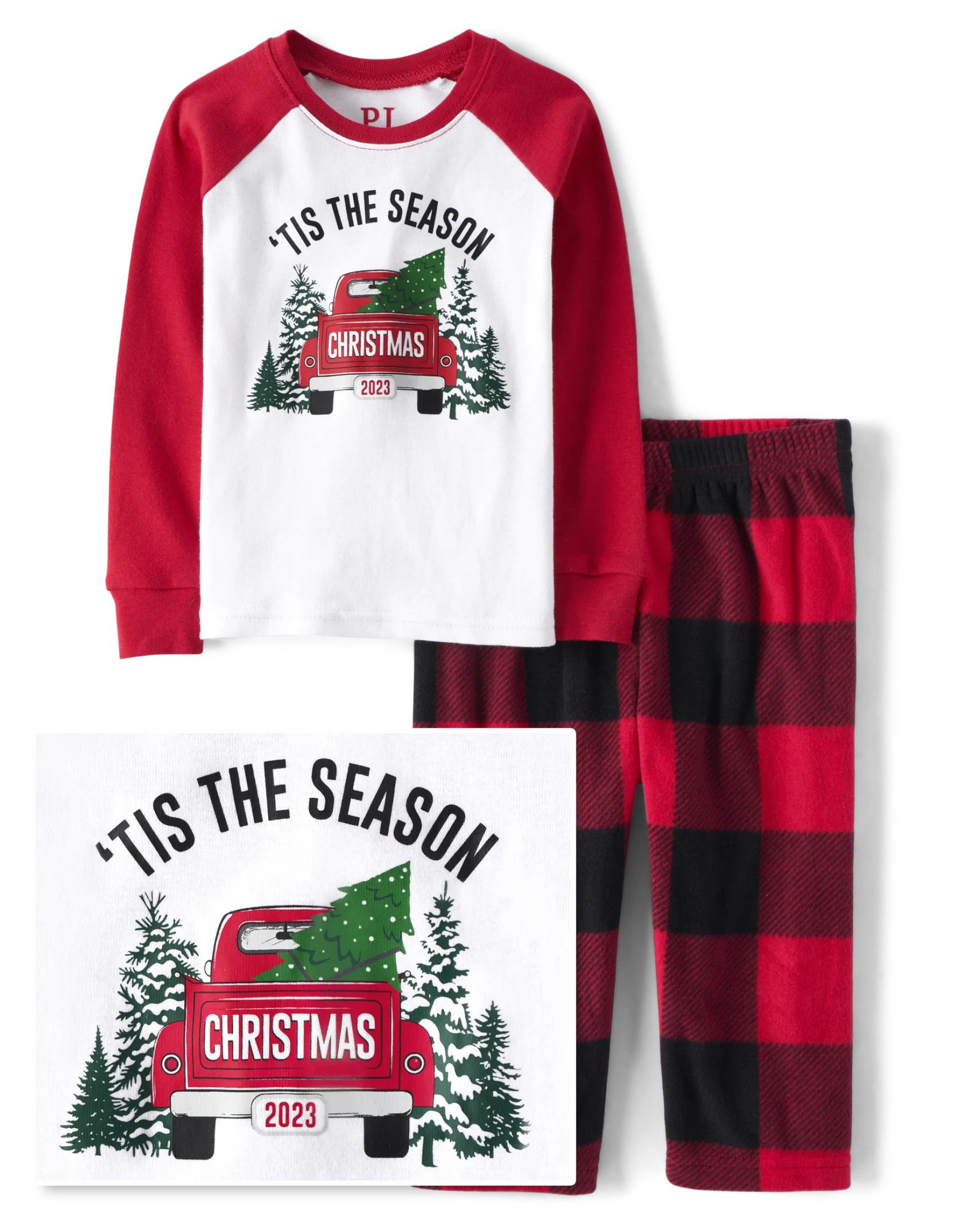 Unisex Toddler Matching Family Tis The Season Christmas 2023 Snug Fit Cotton And Fleece Pajamas -... | The Children's Place