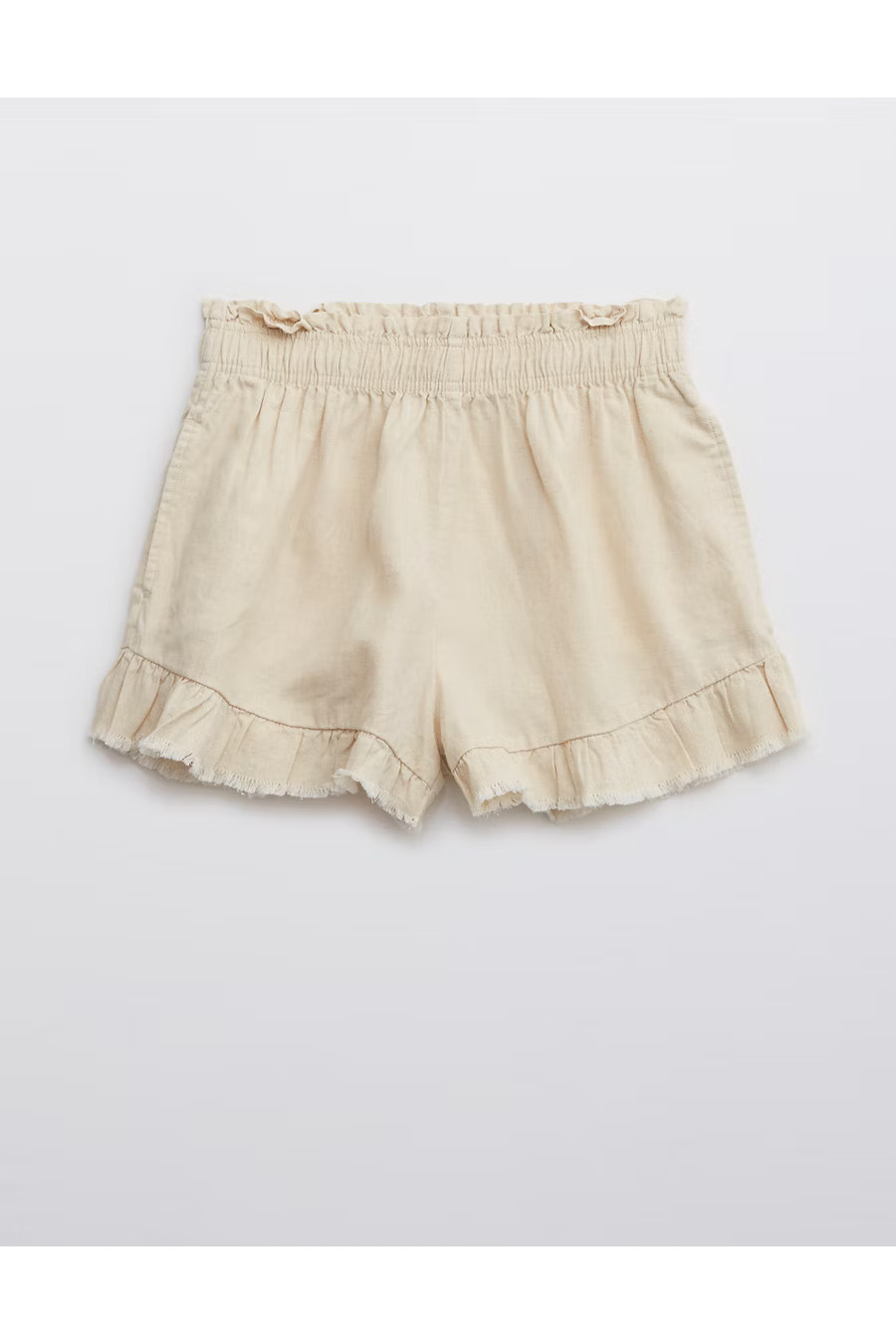 Aerie High Waisted Ruffle Short Women's Clear Beige XXL | American Eagle Outfitters (US & CA)