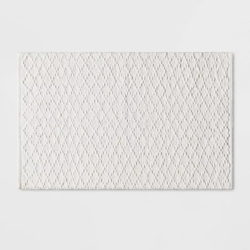Diamond Stripe Bath Rug White - Threshold™ | Target