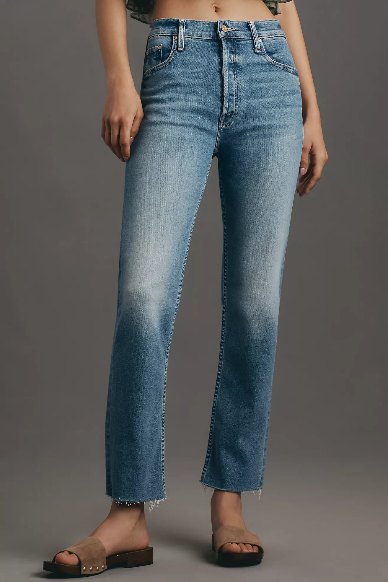 MOTHER The Tomcat Flood High-Rise Straight-Leg Jeans | Anthropologie (US)