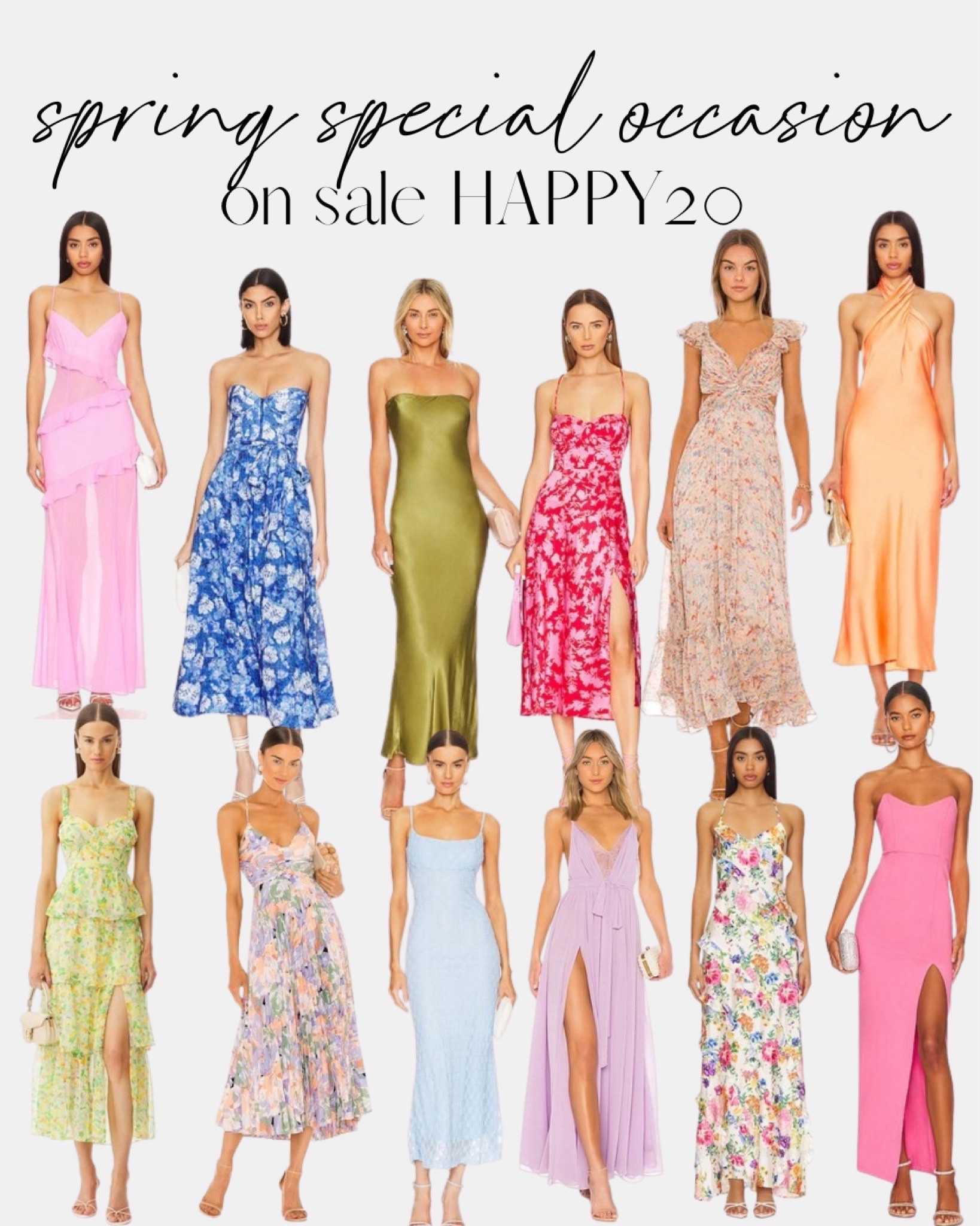 spring special occasion 🫶🏻 on sale use code HAPPY20 

spring wedding guest dresses, maxi dresses, midi dresses, floral dresses 

#LTKstyletip #LTKwedding #LTKsalealert