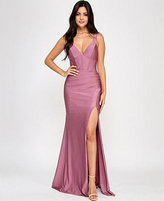 Juniors' Corset Lace-Up-Back Gown | Macy's