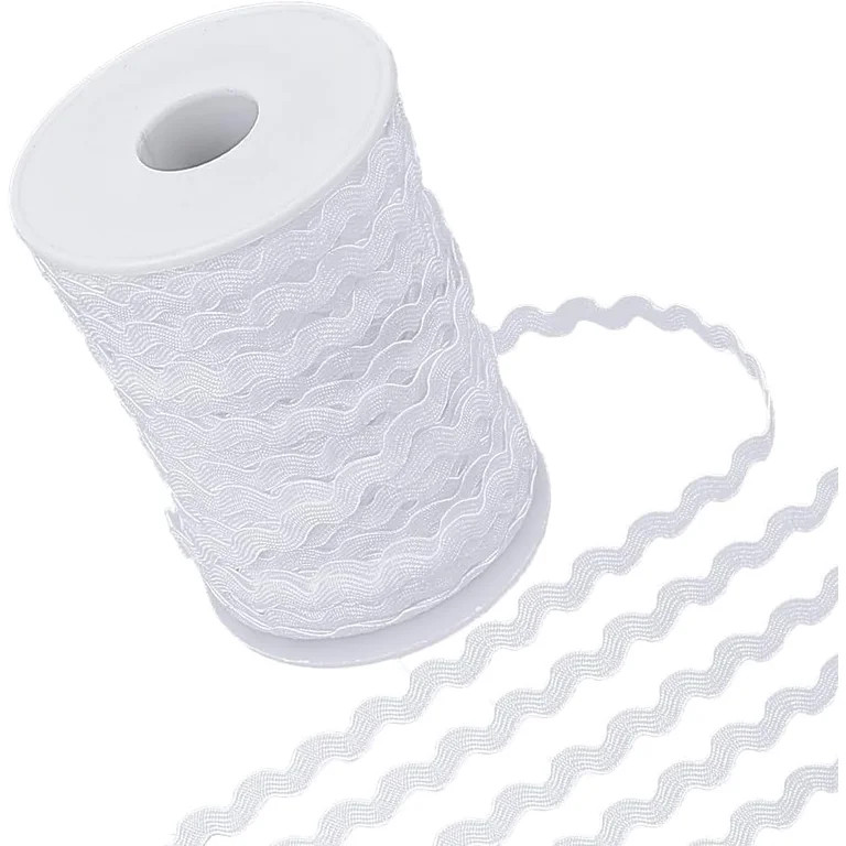 54.6Yds/50m Wave Bending Fringe Trim 5mm Wide White Rick Rack Zig Zag RIC Rac Trim Curved Woven F... | Walmart (US)