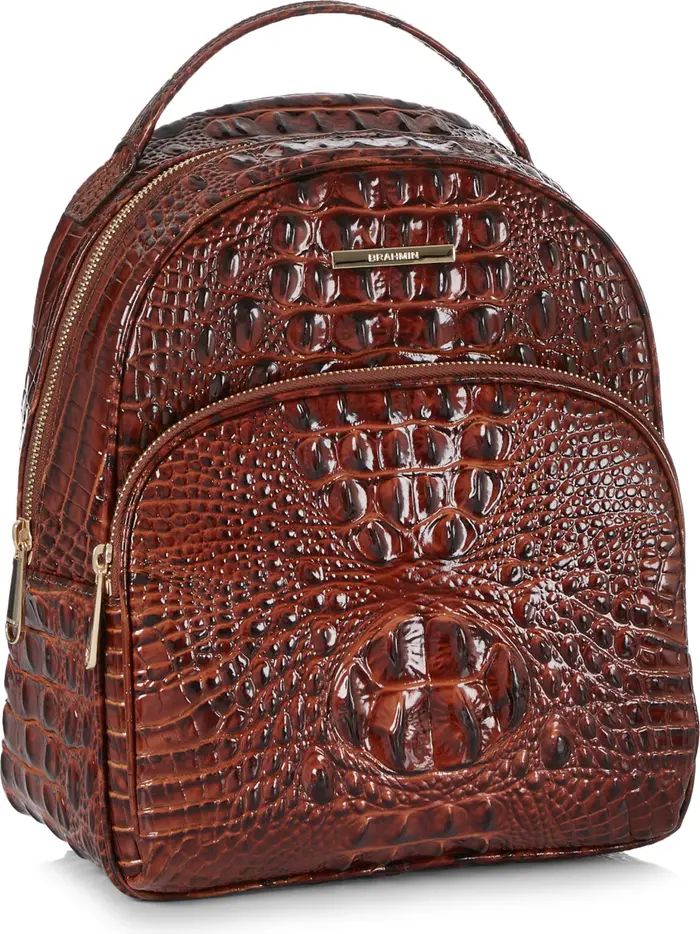 Chelcy Croc Embossed Leather Backpack | Nordstrom