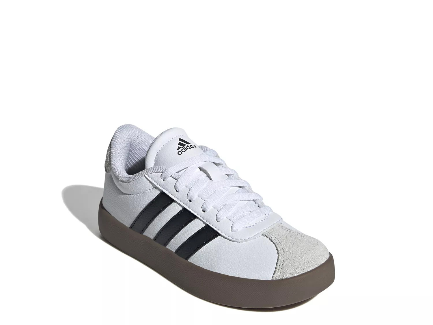 adidas VL Court 3.0 Sneaker Kids' | Girl's | White/Black | Size 10.5 Toddler | Sneakers | Lace-Up | DSW