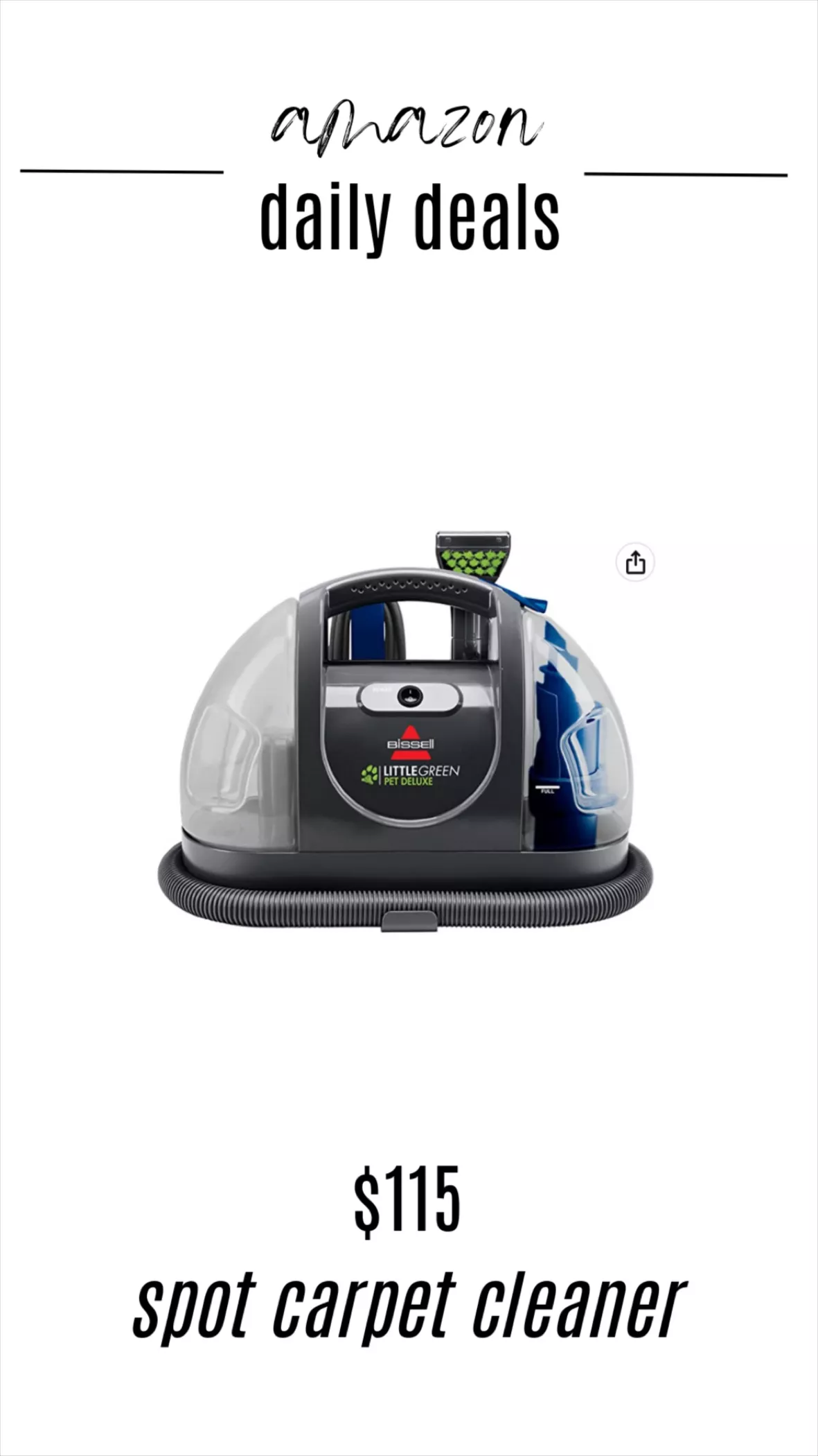 Bissell Little Green Pet Deluxe Portable Carpet Cleaner 3353 Gray/Blue