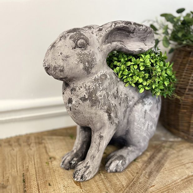 Weathered Bunny Planter | Antique Farm House