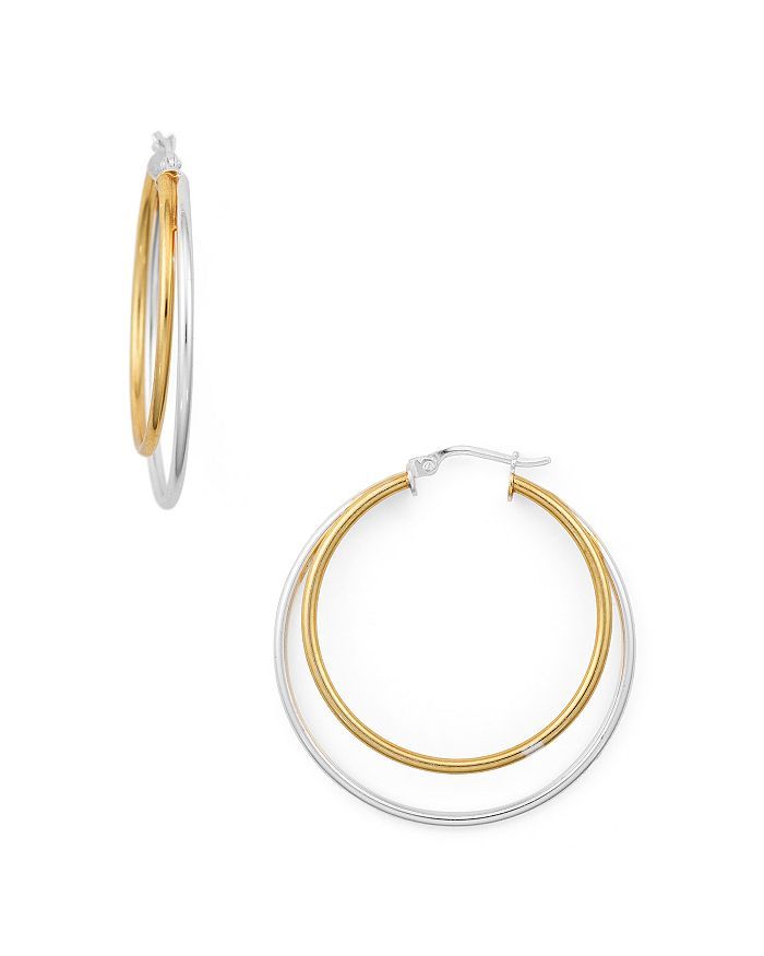 AQUA Double Hoop Earrings in 18K Gold-Plated Sterling Silver and Sterling Silver - 100% Exclusive... | Bloomingdale's (US)