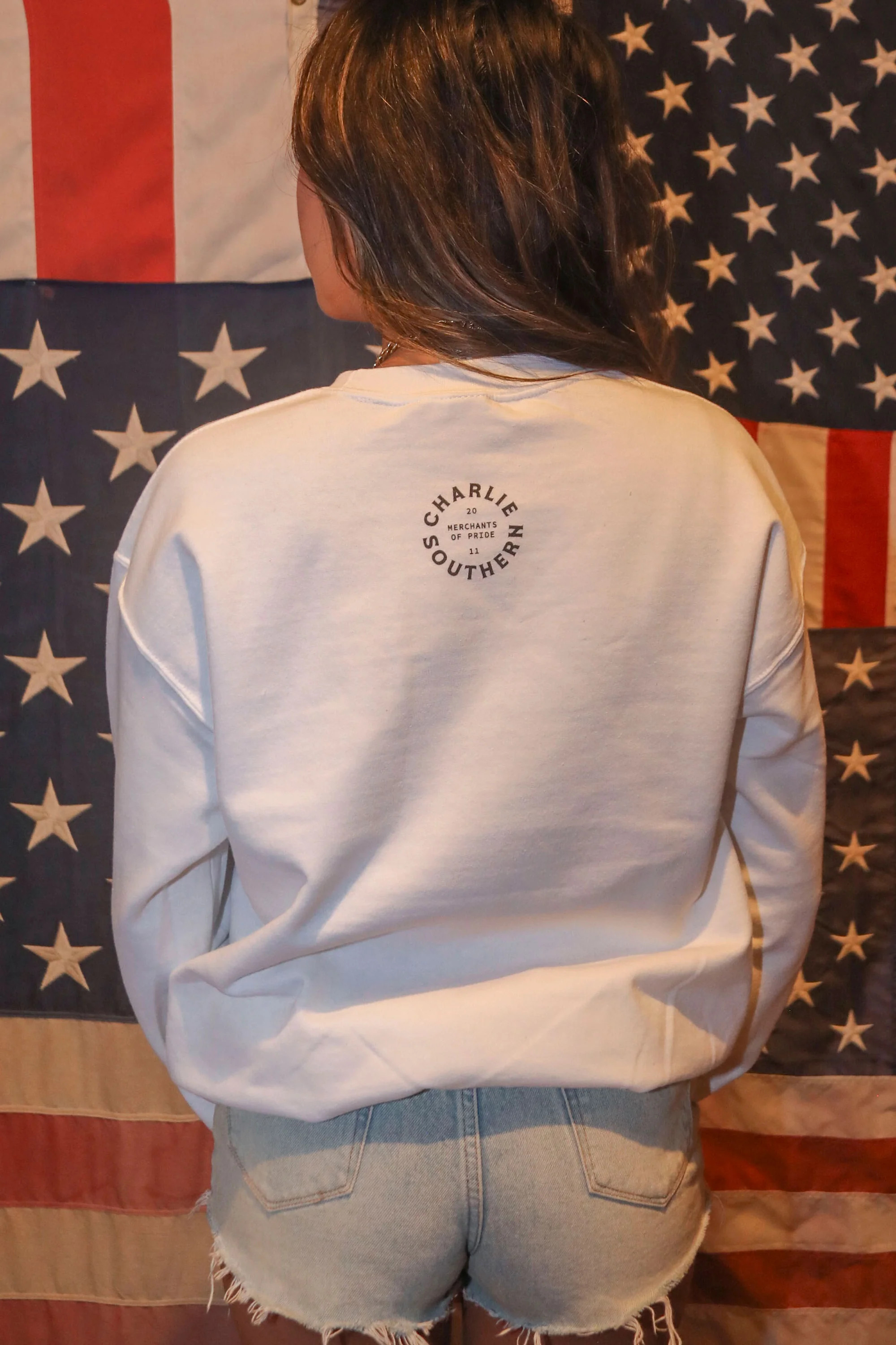 charlie southern: usa flag crew sweatshirt | RIFFRAFF