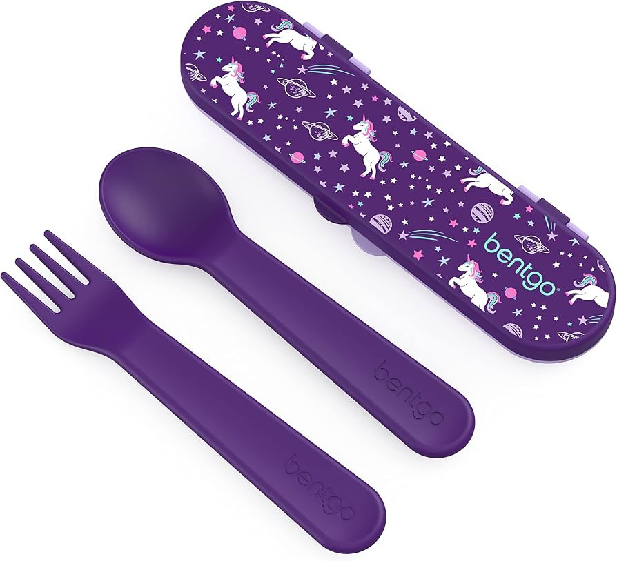 Bentgo® Kids Utensil Set - Reusable Plastic Fork, Spoon & Storage Case - BPA-Free Materials, Eas... | Amazon (US)