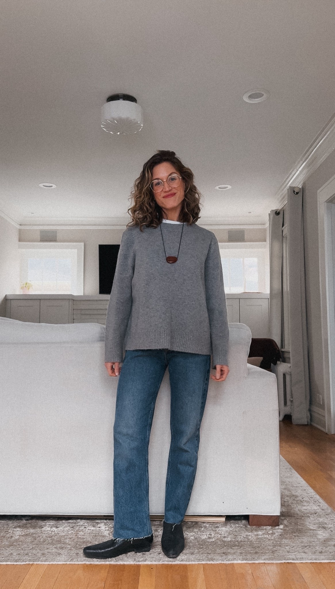 Look of the Day // 3.11

Madewell tee, XS, TTS. Quince sweater, XS, TTS for an oversized fit. Agolde denim, 25, TTS for a relaxed fit. Bared Footwear boots, TTS. Aritzia coat. Heaven Mayhem necklace. Warby Parker glasses. Gap bag  

#LTKPetite #LTKootd #LTKOver40