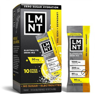 LMNT Zero-Sugar Lemonade Iced Tea Salt Electrolytes Drink - 10ct/2.1oz | Target