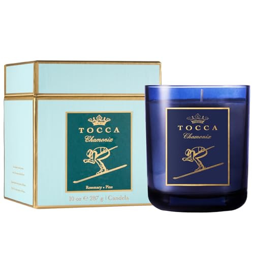 TOCCA Chamonix 10oz Candle - Rosemary & Pine Scented, Hand Poured Soy-Wax Blend with 100% Cotton Wick, 60 Hour Burn Time | Amazon (US)
