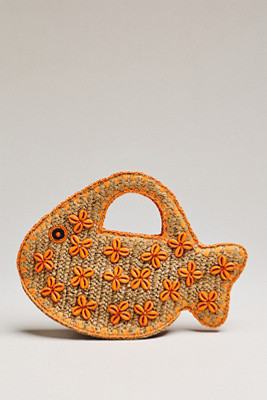 SIMONMILLER Puka Fish Raffia Bag | Anthropologie (US)