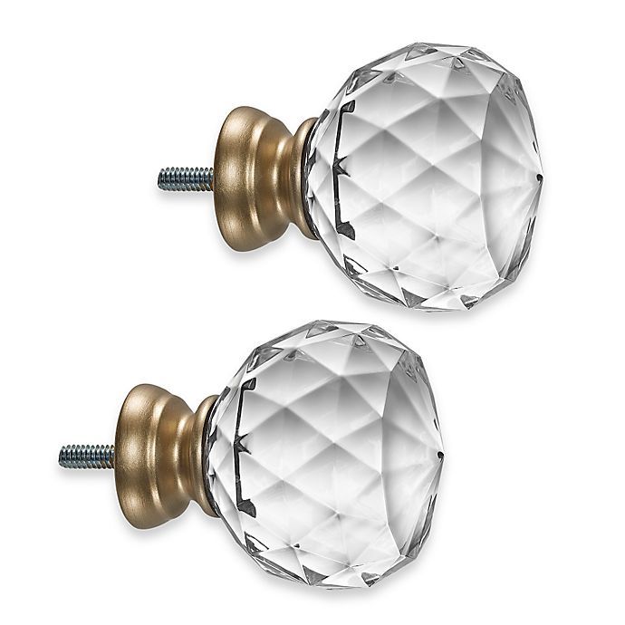 Cambria® Premier Complete Faceted Ball Finials in Warm Gold (Set of 2) | Bed Bath & Beyond
