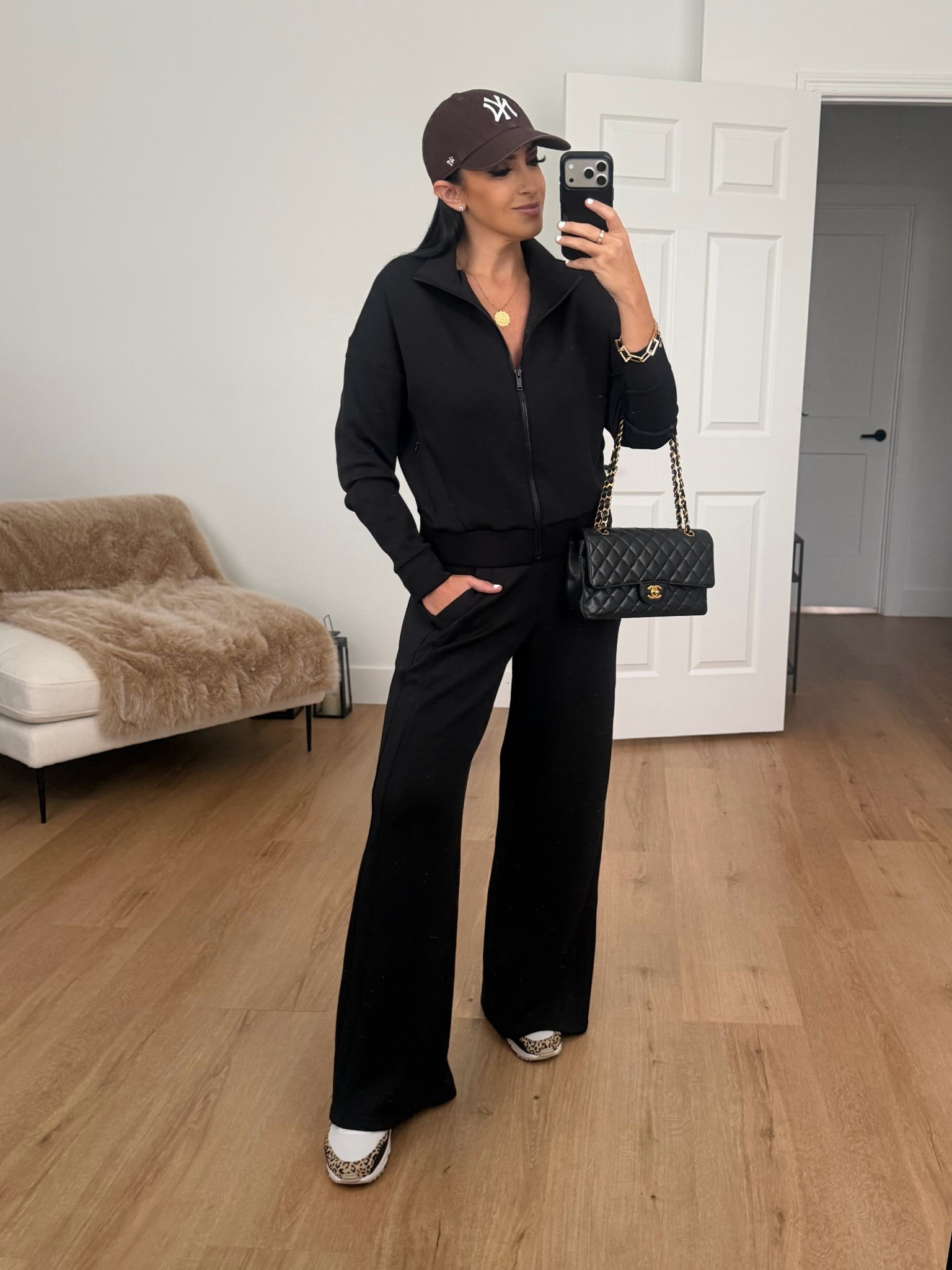 SPANX AirEssentials® Track Jacket wearing size medium. SPANX AirEssentials® Wide Leg Track Pant wearing size small. Spanx now 30% off sitewide
