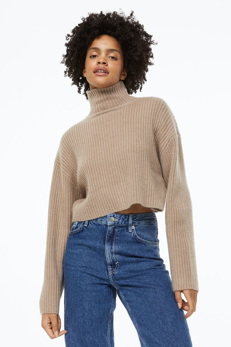 Ribbed Mock Turtleneck Sweater | H&M (US + CA)