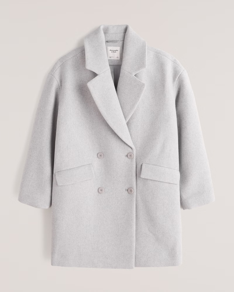 Short Wool-Blend Dad Coat | Abercrombie & Fitch (US)